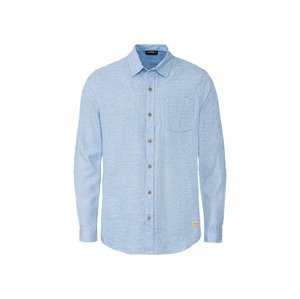 LIVERGY Pánská volnočasová košile s konopným vlá (L (41/42), světle modrá)