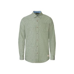 LIVERGY Pánská volnočasová košile s konopným vlá (M (39/40), zelená)