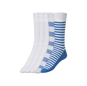 LIVERGY Pánské ponožky, 5 párů (43/46, šedá/modrá)