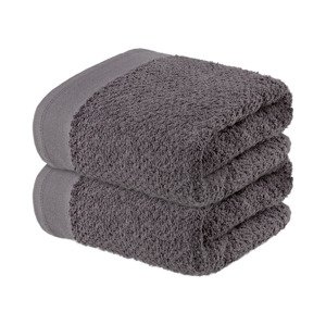 LIVARNO home Froté ručník, 50 x 90 cm, 2 kusy (šedá)