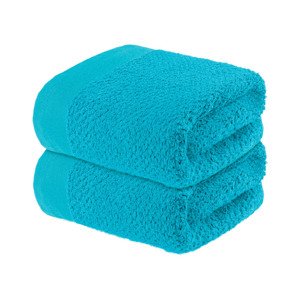 LIVARNO home Froté ručník, 50 x 90 cm, 2 kusy (tyrkysová)