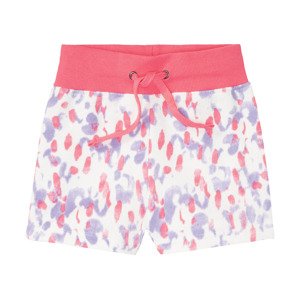 lupilu® Dívčí teplákové šortky (child#female#ne, 122/128, bílá / lila fialová / růžová)
