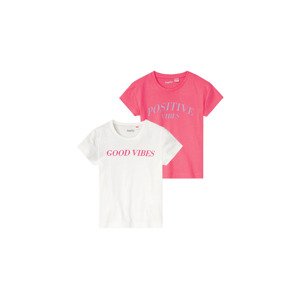 lupilu® Dívčí triko, 2 kusy (child#female#ne, 134/140, bílá/růžová)