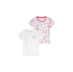lupilu® Dívčí triko, 2 kusy (child#female#ne, 98/104, bílá / lila fialová / růžová)
