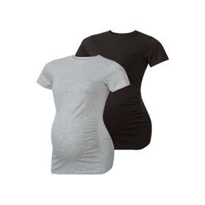 esmara Dámské těhotenské triko, 2 kusy (XS (32/34), černá/šedá)