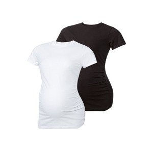 esmara® Dámské těhotenské triko, 2 kusy (adult#female#ano, XL (48/50), černá/bílá)
