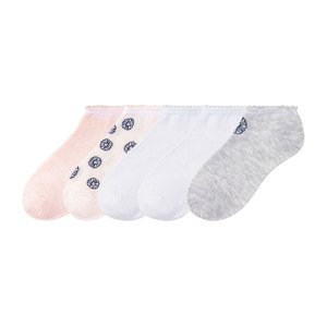 pepperts Dívčí ponožky, 5 párů (31/34, šedá / bílá / světle růžová)