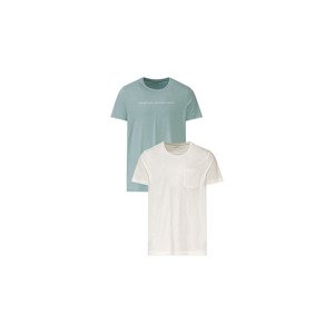 LIVERGY® Pánské triko, 2 kusy (adult#male#ne, XL (56/58), zelená/bílá)