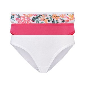 esmara® Dámské kalhotky, 3 kusy (adult#female#ne#briefs, XS (32/34), korálová/bílá)