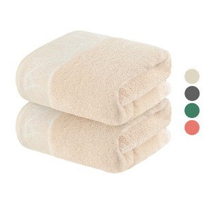 LIVARNO home Froté ručník, 50 x 100 cm, 2 kusy