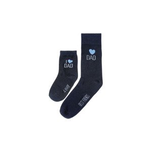 Pánské / Dětské ponožky, 2 páry (39-42 / 23-26, navy modrá)