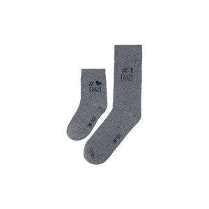 Pánské / Dětské ponožky, 2 páry (43–46 / 27–30, tmavě šedá)