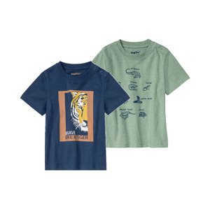 lupilu® Chlapecké triko, 2 kusy (child#male#ne, 86/92, námořnická modrá / zelená)