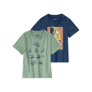lupilu® Chlapecké triko, 2 kusy (110/116, námořnická modrá / zelená)