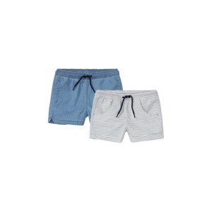 lupilu® Dívčí / Chlapecké šortky, 2 kusy (child#female#ne, 86/92, pruhy světle modrá)