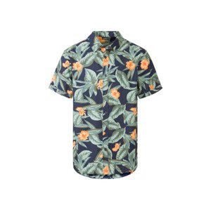 LIVERGY Pánská košile (S (37/38), zelená/oranžová/námořnická modrá)