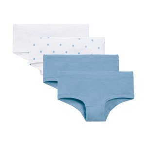 lupilu Dívčí kalhotky s BIO bavlnou, 4 kusy (86/92, bílá/modrá)