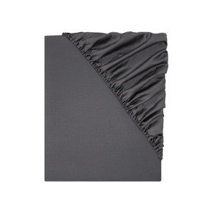LIVARNO home Saténové napínací prostěradlo, 90–100 x  (tmavě šedá)
