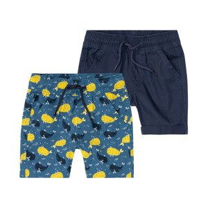 lupilu® Chlapecké kraťasy, 2 kusy (vzorovaná / navy modrá / modrá, 110/116)