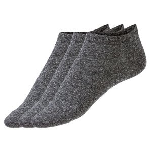 LIVERGY Pánské lněné nízké ponožky, 3 páry (39/42, antracitová)