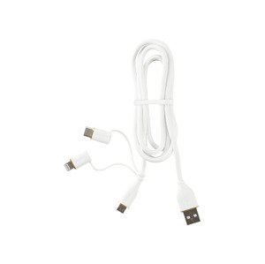 TRONIC® Nabíjecí a datový kabel 3 v 1, USB-A na  (bílá)