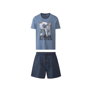 LIVERGY® Pánské pyžamo s BIO bavlnou (adult#male#ne#pants, L (52/54), navy modrá / modrá)