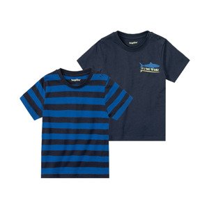 lupilu® Chlapecké triko, 2 kusy (child#male#ne, 86/92, navy modrá / modrá)