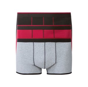 LIVERGY® Pánské boxerky XXL, 3 kusy (8/XXL, černá/červená/šedá)