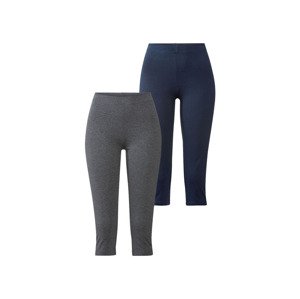 esmara® Dámské capri legíny, 2 kusy (S (36/38), šedá / navy modrá)