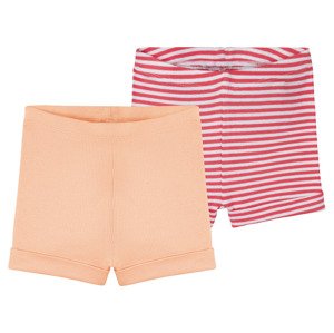 lupilu® Dívčí šortky s BIO bavlnou, 2 kusy (62-68, růžová/oranžová)