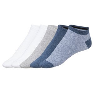 LIVERGY Pánské nízké ponožky s BIO balnou, 5 pár (43/46, bílá/šedá/modrá)