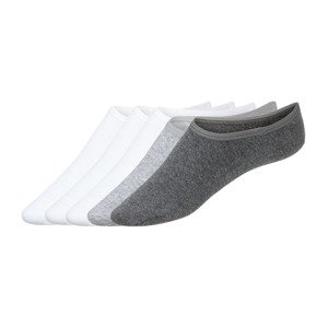 LIVERGY Pánské nízké ponožky s BIO bavlnou, 5 pá (39/42, bílá/šedá)