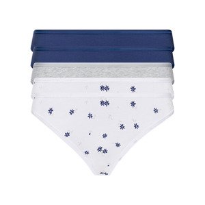 esmara® Dámské kalhotky, 5 kusů (adult#female#ne#pants, M (40/42), námořnická modrá/šedá/bílá)
