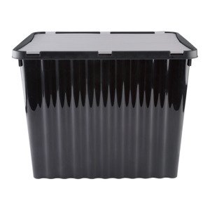 LIVARNO home Box s výklopným víkem, 88 l (černá/pruhovaná)