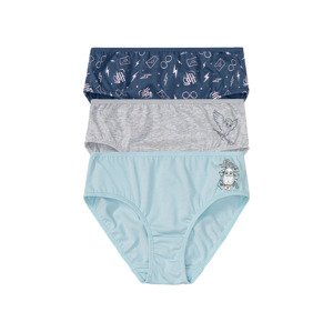 Dívčí kalhotky, 3 kusy (122/128, navy modrá / šedá / světle modrá)
