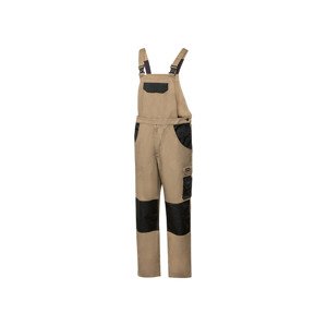 PARKSIDE Pánské pracovní kalhoty s laclem (50, béžová/černá)