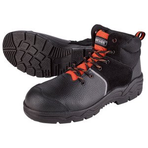 PARKSIDE Pánská kožená bezpečnostní obuv S3 (44, černá/oranžová)