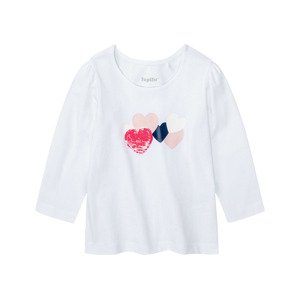 lupilu® Dívčí triko s dlouhými rukávy (child#female#ne, 98/104, bílá)