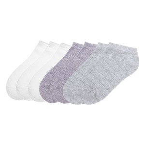pepperts Dívčí nízké ponožky, 7 párů (23/26, bílá/fialová/šedá)