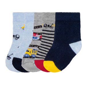 lupilu® Chlapecké ponožky s BIO bavlnou, 5 párů (baby/infant#male, 19/22, auta/modrá/žlutá/šedá)