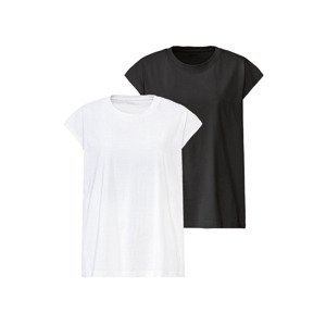 esmara® Dámské triko, 2 kusy (adult#female, M (40/42), černá/bílá)
