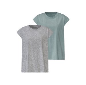esmara® Dámské triko, 2 kusy (adult#female, XS (32/34), zelená / tmavě šedá)