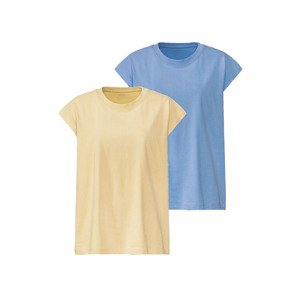 esmara® Dámské triko, 2 kusy (adult#female, XL (48/50), modrá/žlutá)
