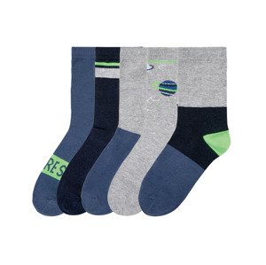 pepperts Chlapecké ponožky, 5 párů (35/38, šedá / modrá / navy modrá / zelená)