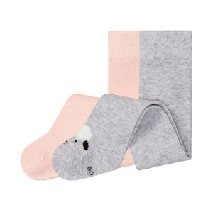 lupilu Dětské punčochové kalhoty s BIO bavlnou, (74/80, světle šedá / růžová)