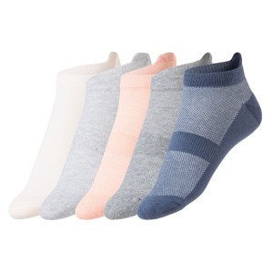 crivit Dámské nízké ponožky s BIO bavlnou, 5 pá (41/42, růžová/modrá/šedá)
