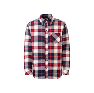 LIVERGY® Pánský flanelový overshirt (adult#male#ne, S (44/46), červená/krémová)