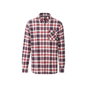 LIVERGY Pánská flanelová volnočasová košile (L (41/42), námořnická modrá / bílá / červená)