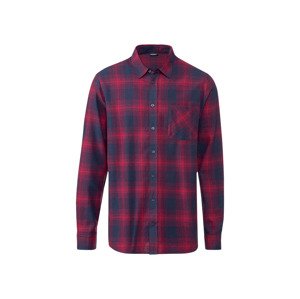 LIVERGY Pánská flanelová košile (M (39/40), námořnická modrá / červená )