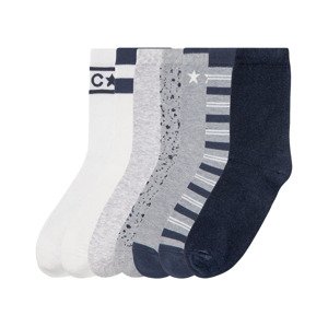 pepperts Chlapecké ponožky s BIO bavlnou, 7 párů (35/38, vzorovaná / bílá / šedá / navy modrá)